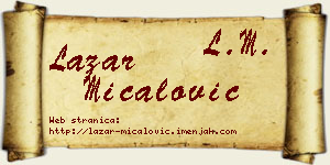 Lazar Mićalović vizit kartica